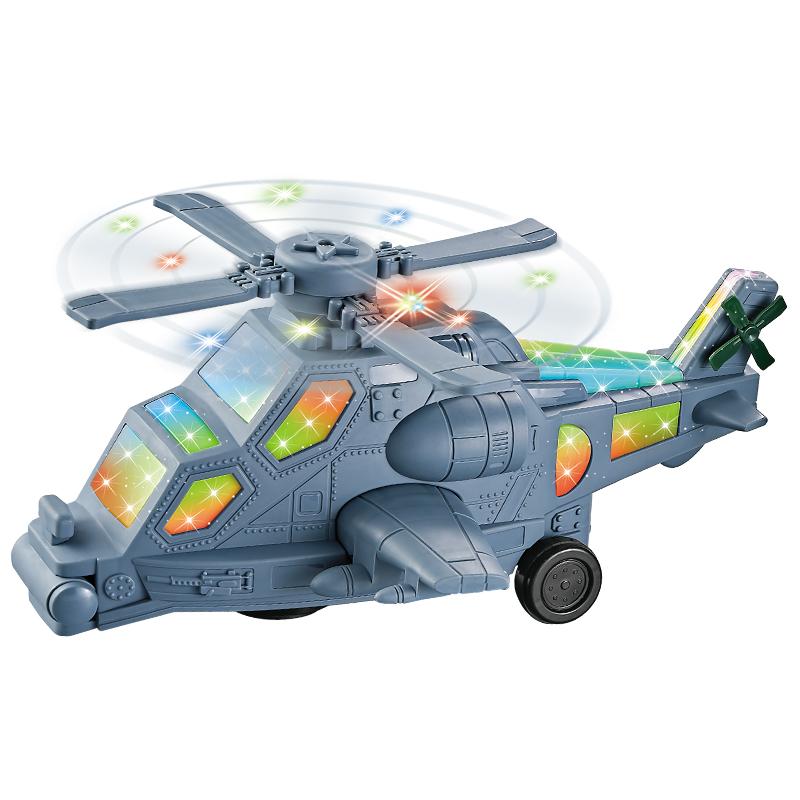 Children's Universal Wheel 360 Degrees Rotate Transparent Airplane with Music Light Model Toys Gift