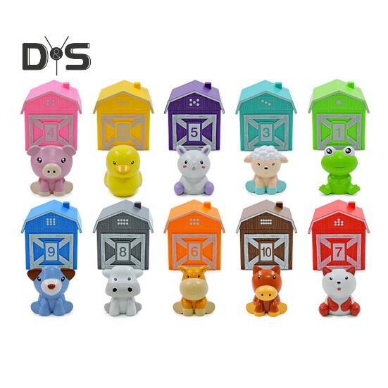 5/10Pcs Farm Animal Toy Number Learning Counting Matching Sorting Fine Motor Game Educational Mini Animal Finger Puppet Toddlers Boys Girls Gift