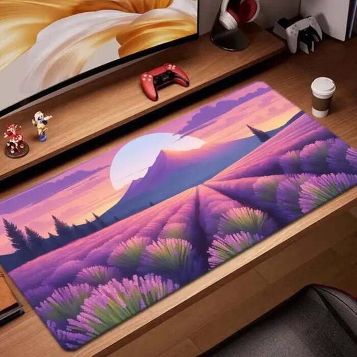 Lavender field Mouse Pad Game Accessories keyboard pad XXL large locking edge 900X400 mm table mat Gaming mousepad