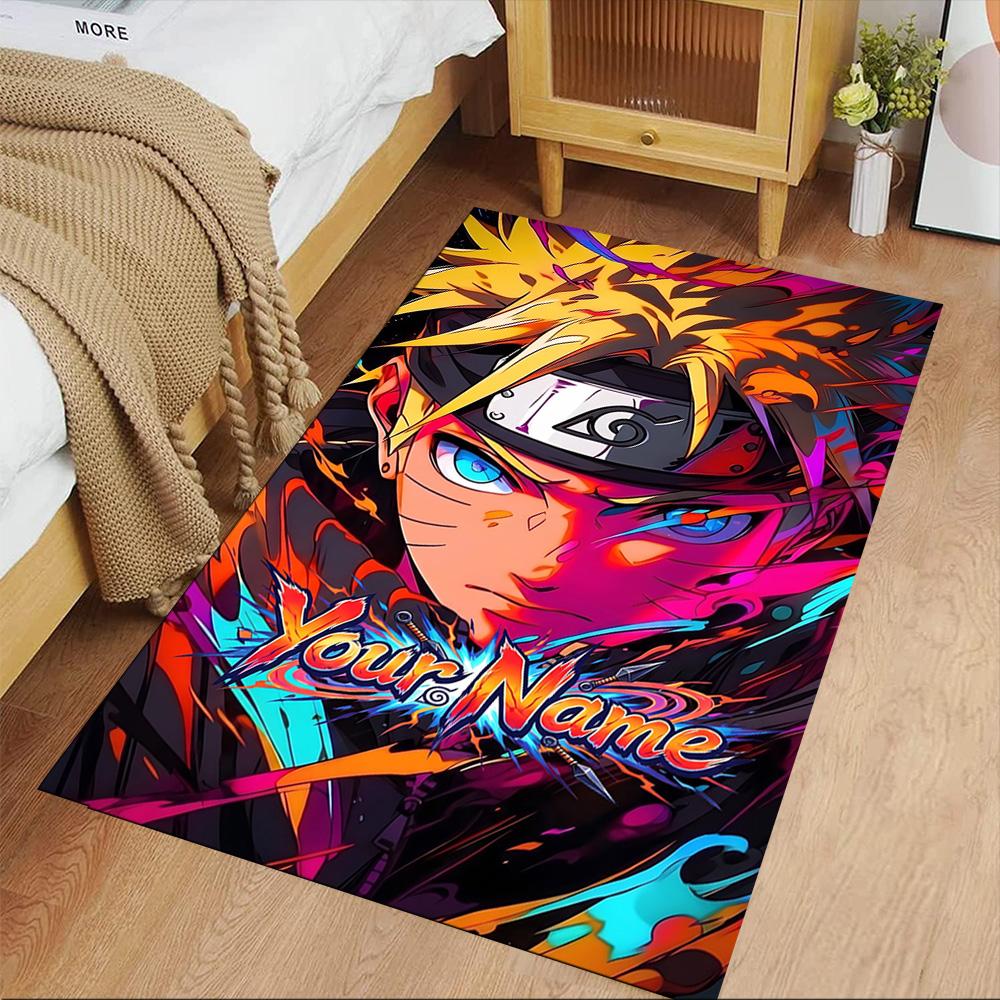 Naruto Character Customize Text Area Rug Perfect for Decorate Room Playrooms Study Room Dining Room Anti-slip Rug Anime Office Decor Wedding Party Gif