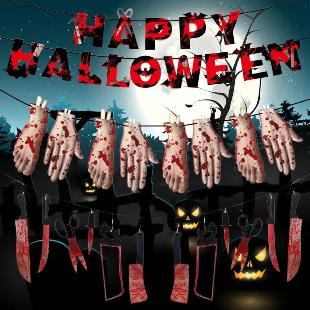 

Кровь Украшения Хэллоуин Реквизит Розыгрыш Хэллоуин Украшения Хэллоуин Воздушные Шары Флаги Набор Главная
