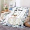 Personalized Name Blanket Cartoon Animal Exclusive Print Name Flannel Blanket Fun Gift Blanket