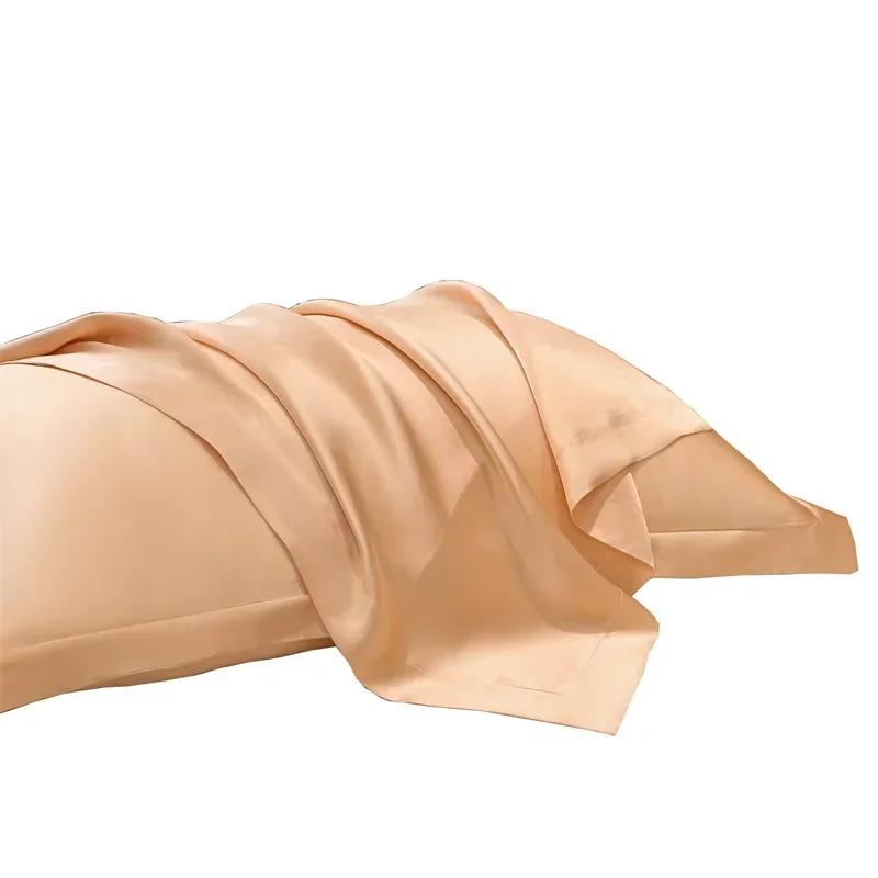 Taie d'oreiller en soie pure 25 Momme Taie d'oreiller 100 % soie de mûrier Beauty Silk Modèle passepoilé de couleur unie