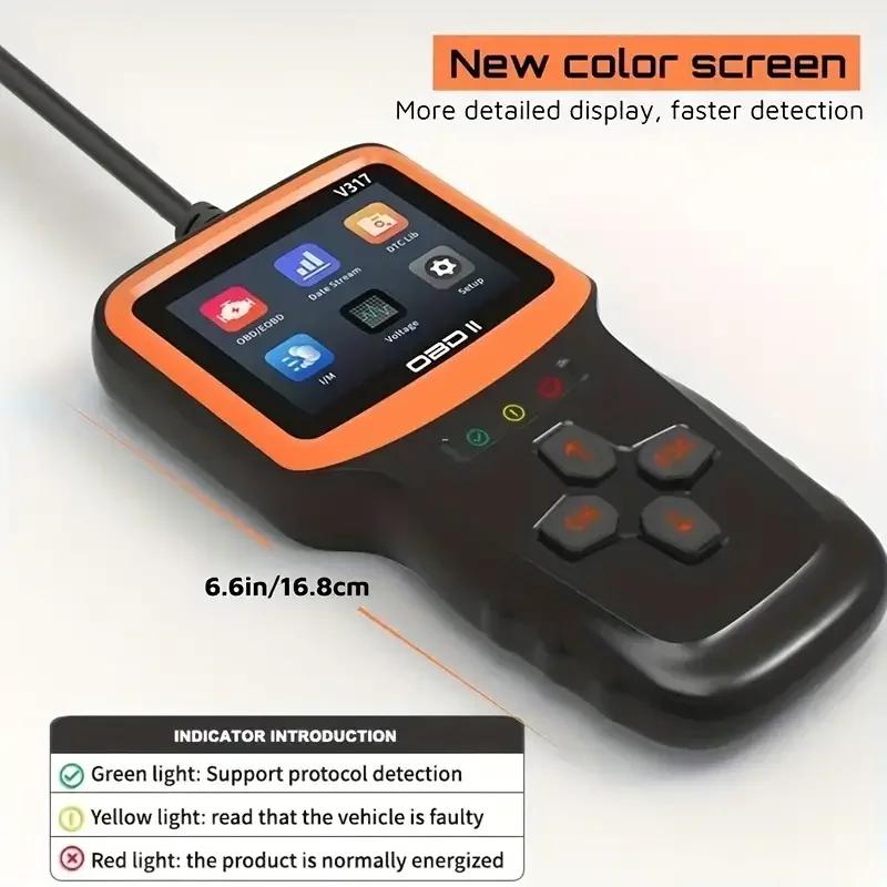 Professional OBD2 Diagnostic Scan Tool – Reads Real-Time Data, Checks Engine Light & Clears Codes (Cars & Motorcycles)