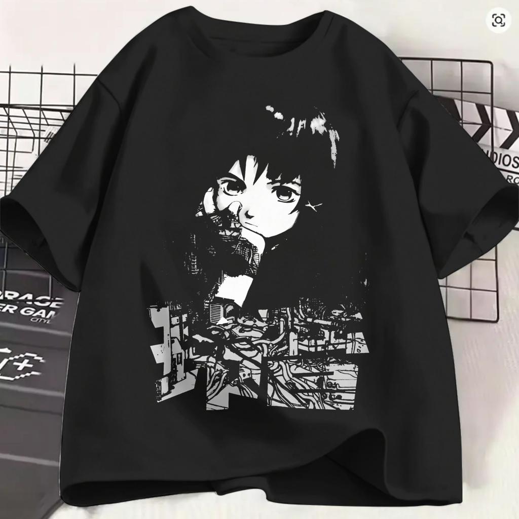 Serial Experiunisexts Lain Tshirt Summer 100 Cotton T Shirts For Unisexs Fashion Print Tshirt Short Sleeve Y2k Funny Tees
