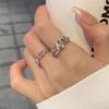 Super Flash Zircon Letter Ring Cold Wind Index Finger Ring Ins Ring