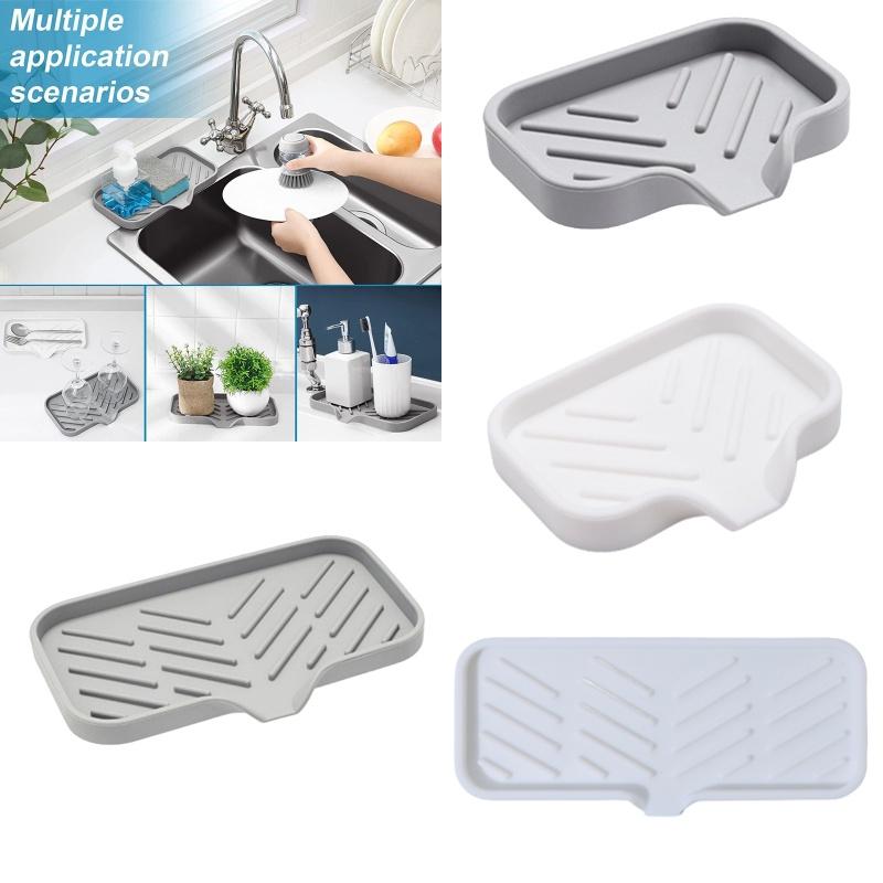 Premium Quality Silicone Soap Holder With Drainage Pad Large Size Slate Grey