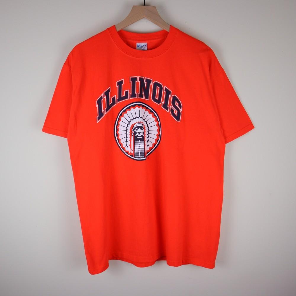 

Vintage Illinois Fighting Illini Shirt Bright Orange Adult Large 22x29 Unisex T-Shirt M