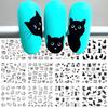 12 Designs Schwarze Katze Nagel Wasser Aufkleber Niedliche Kawaii Cartoon Nagelkunst Abziehbilder Wasserzeichen Transfer Slider Maniküre Dekorationen