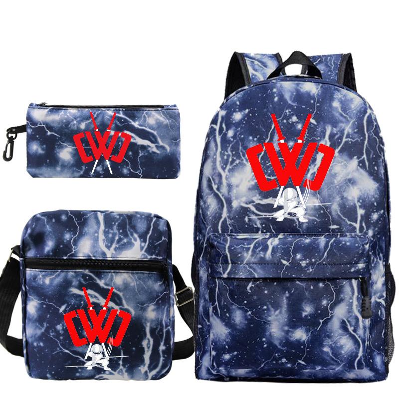 Popular game merchandise printed backpack popular student bag three-piece set