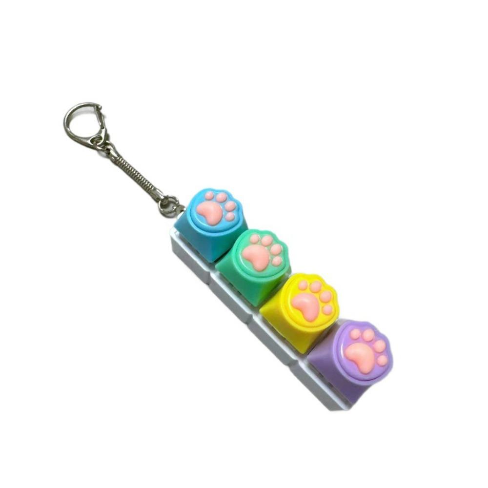 Silicone Cat Claw Keychain Keyboard Pressure Reducing Button Shaft Tester Pinching Block For Stress Relief