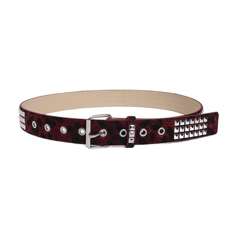 Youth Animal Print Belt With Alloy Pin Buckle And Vintage Finish For Daily Fashion