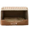 Houndstooth Dog Bed for Large Dogs & Cats - Autumn/Winter Deep Sleep Bed