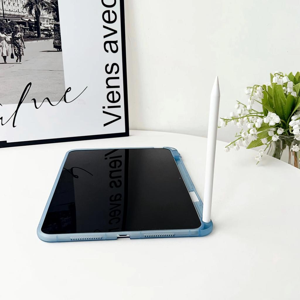 With Pencil Slot Tablet Case for IPad 2025 2024 6 7 8 9 10th 11th Generation Case Air 4 5 Pro 10.2 10.9 11 Inch Mini Clear Cover