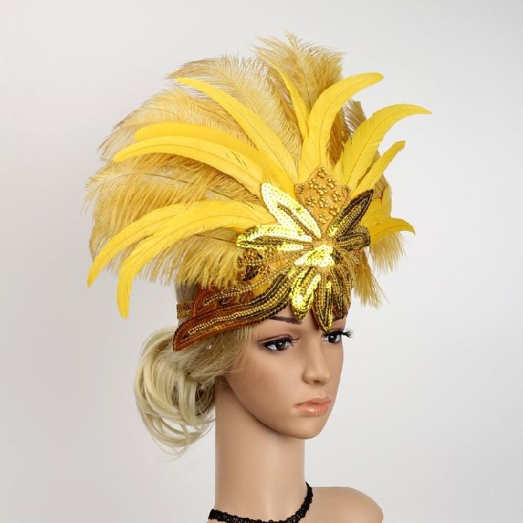 Feather Flapper Headband Masquerade Headpiece Mardi Gras Art Hair Accessories