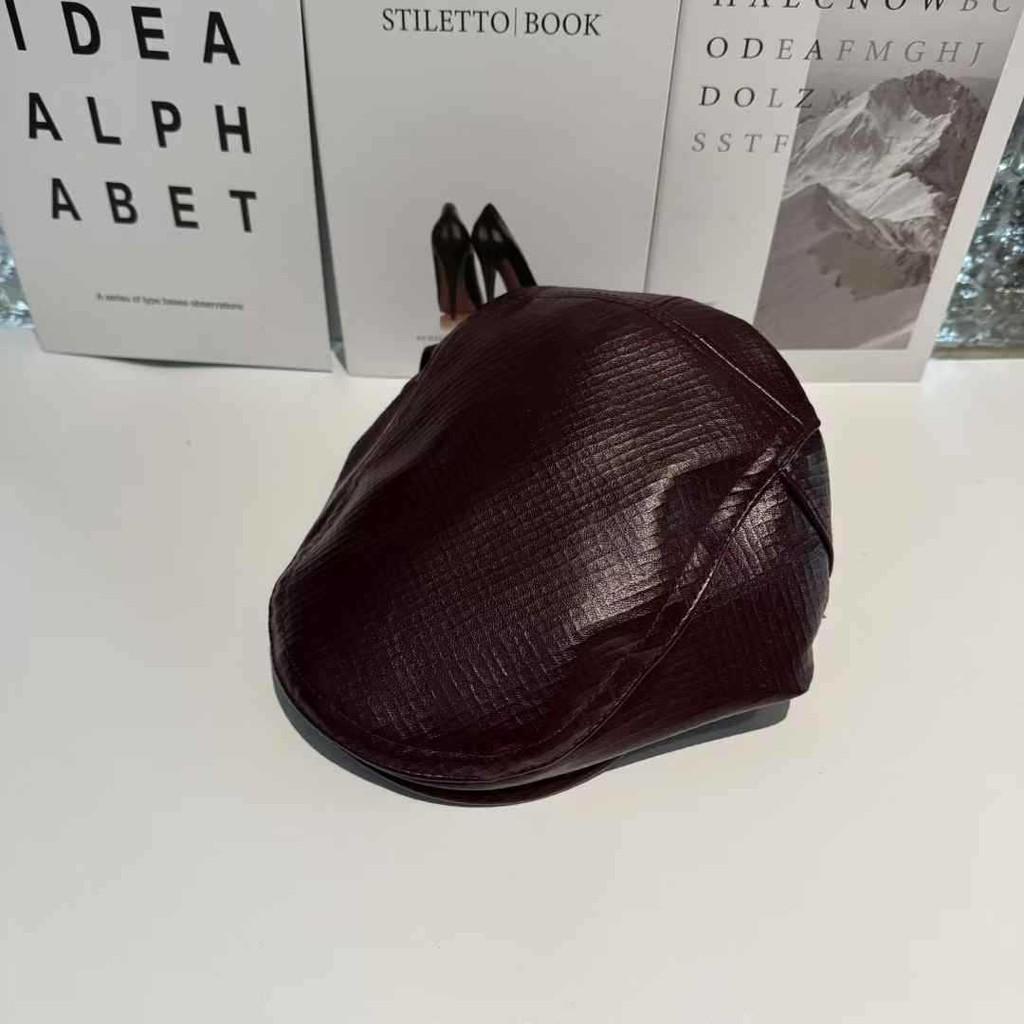 Stylish Retro Leather Checkered Flat Cap Beret Hat For Women Men Outdoor Use