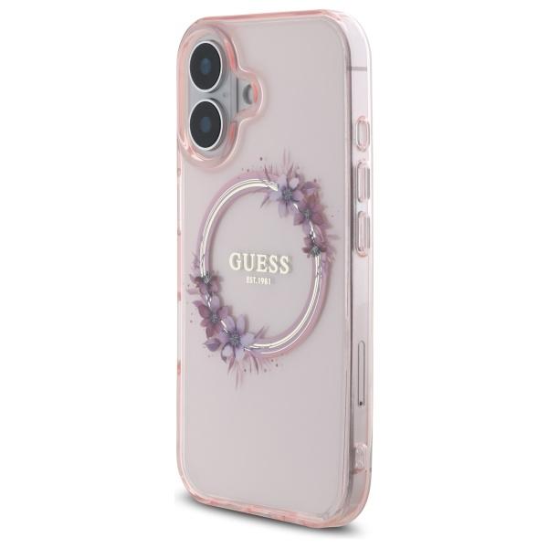 Guess Guhmp16Shfwfcp Iphone 166.1 Różowy/Pink Hardcase Iml Flowers Wreath Magsafe
