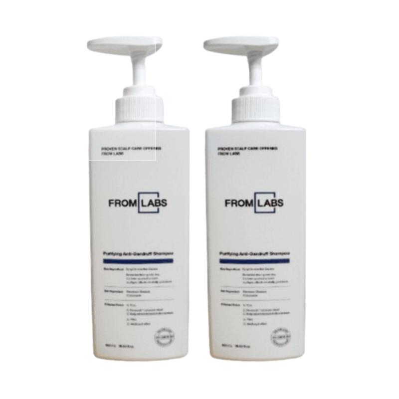 FROM LABS Purifying Dandruff Care Shampoo 500ml × 2 Bottles | Oily Scalp pH-Balanced Shampoo | Sebum & Scalp Cleanser 500ml x 2