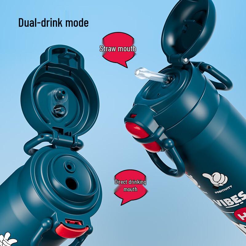Disney 316 Stainless Steel Dual-Drink Insulated Kids Water Bottle 600ml