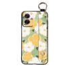 Soft case Wrist Strap Phone Case For MOTO G55 5G Oil Painting Flower Phone Holder Anti-dust Shockproof Lanyard Kickstand