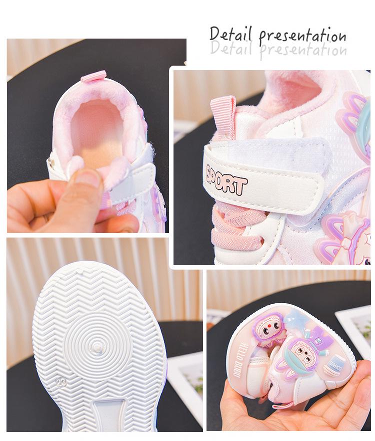 Dziecięce Buty do Biegania ze Skóry z Postaciami z Kreskówek - Koreański Styl Jesień/Zima 2025 Codzienne Trampki dla Maluchów i Uczniów