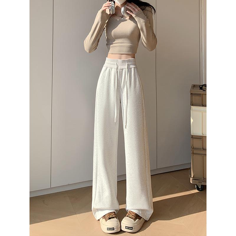 Women's Dark Gray Slimming Straight-Leg Sweatpants - Spring/Fall 2025