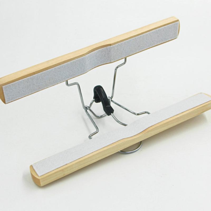 Adjustable Wooden Hanger for Wigs & Hanfu Dresses, Skirt Pants Hanger JK Uniform & Pleated Skirts, Multi-Punctional Foldable Storage Organizer