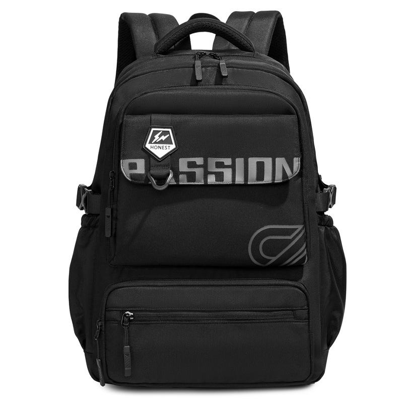 

Men s Large Capacity Backpack Women Color Contrast Travel Backpack Middle School Student Schoolbag чёрный