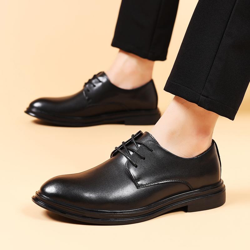 Men'S Leather Shoes Black Shoes Business Formal Wear Shoes Casual Soft Leather Shoes School Shoes For Mens JZ-1992