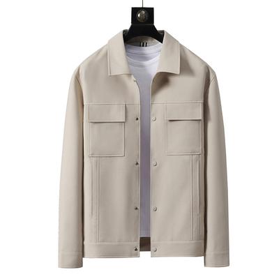 Spring and Autumn New Anti-wrinkle Men's Lapel Work Jacket Thin Youth Chest Pocket Trendy Jacket Men's Jacket