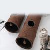 Collapsible Cat Tunnel Toy with Dangling Toy Playtube Crinkle Plush Foldable Tunnel for Indoor Kitten Rabbit
