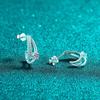 Sterling Double Layer Earrings Women With Moissanite Zircon Minimalist Chic Design 2025