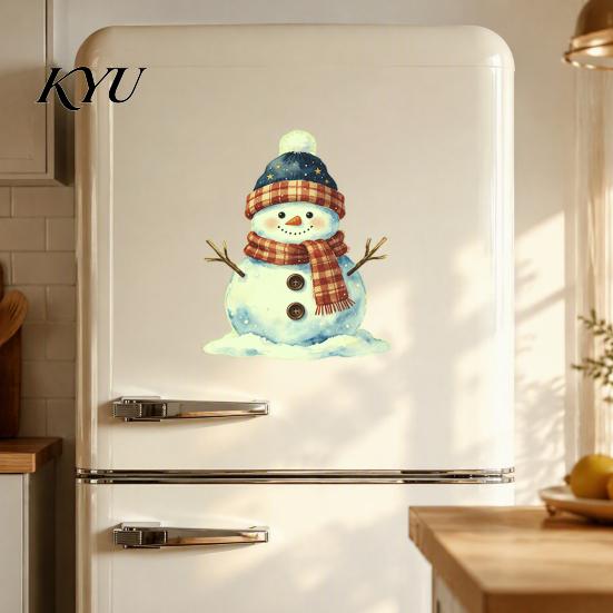 Removable Winter Wall Decorations for Home Glow in The Dark Snowman Stickers Christmas Decor, PVC Versatile Holiday Accents Living Room Decals,