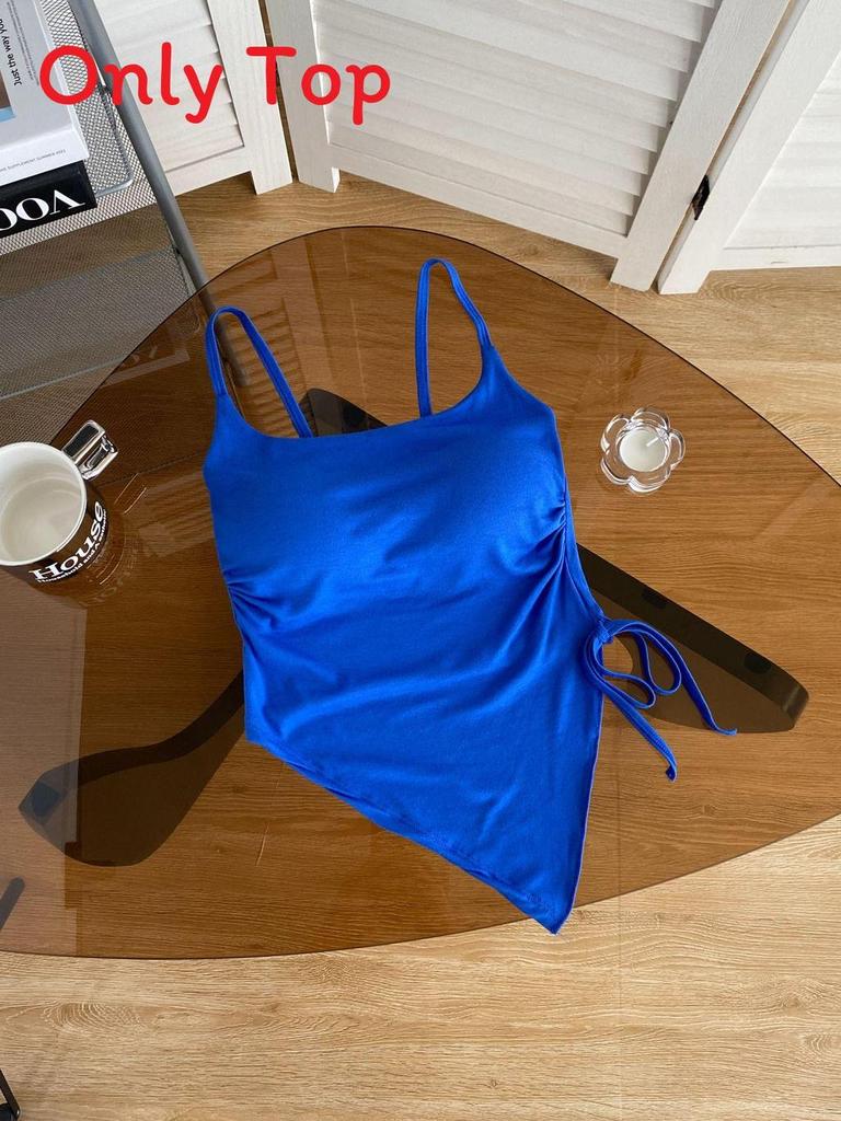 Basic Dress Womens Summer Offshoulder Tank Top With Tie Design For Casual Wear