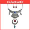 Water Drop Necklace With Multilayer Geometric Design And Gemstone Embellishments For Women And Men
