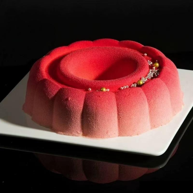 Round Flower Pastry Cake Mold Baking Tray French Dessert Diy Chocolate Pudding Birthday Mousse Cake Baking Mould