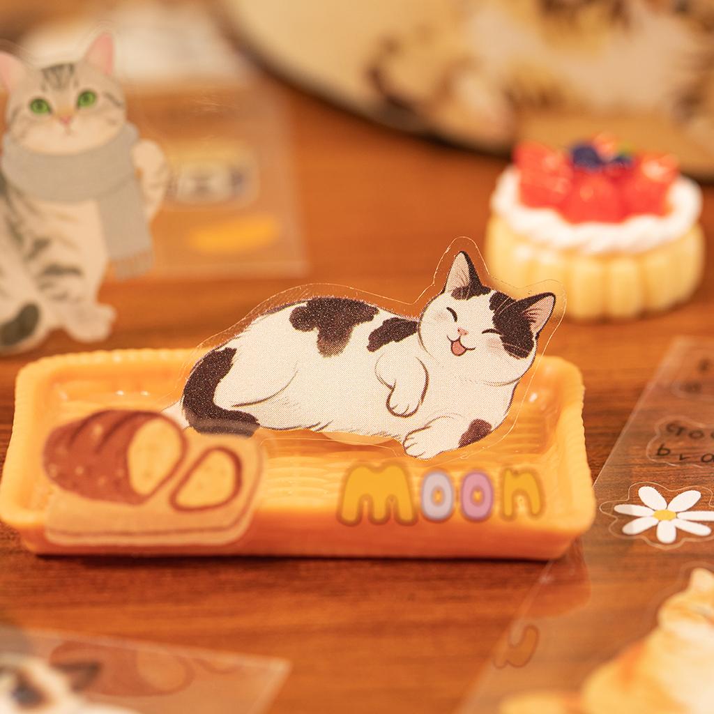 20Sheets/Bag Cute Cat Theme PET Stickers Fit For Hand Account DIY, Scrapbook, Phone Case, Notebook & More Decorations