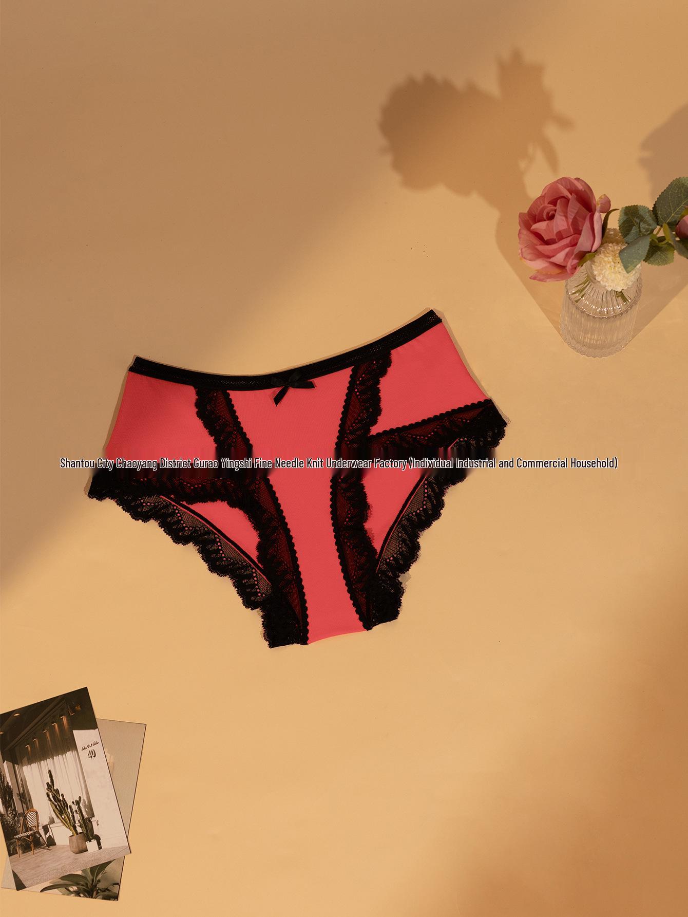 Французское кружево, трусики с низкой посадкой, сексуальные с бантиком - европейский и американский стиль XX-Large
