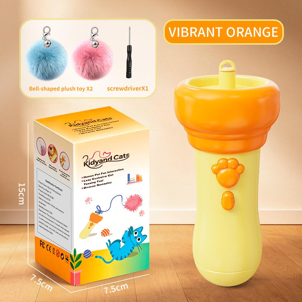 Electric Cat Teaser Cat Teaser Launcher Toy Retractable Rope Boredom Relief Interactive Cat Wand Smart Cat Toys
