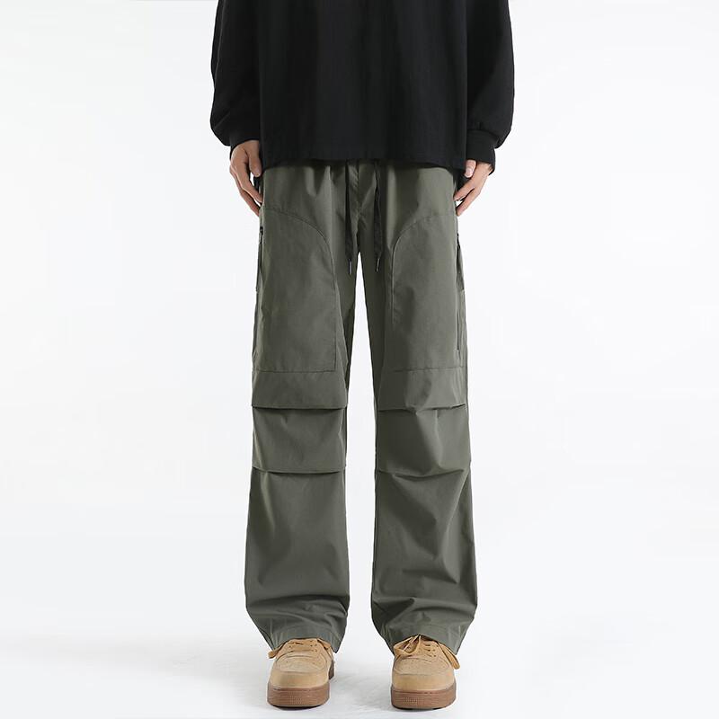 Mao Ren Men's Casual Straight-Leg Workwear Pants
