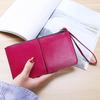 Women's Korean Style Zipper Wallet - Long Clutch with Multi-Card Slots and Wristlet