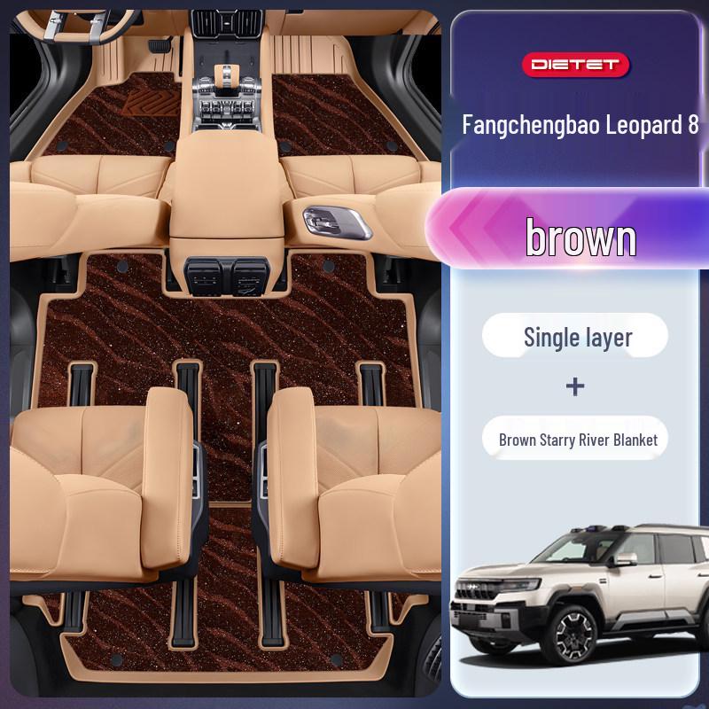 Equation 2025 TPE Leopard 8 Car Floor Mats - New Car Interior Modification Accessories