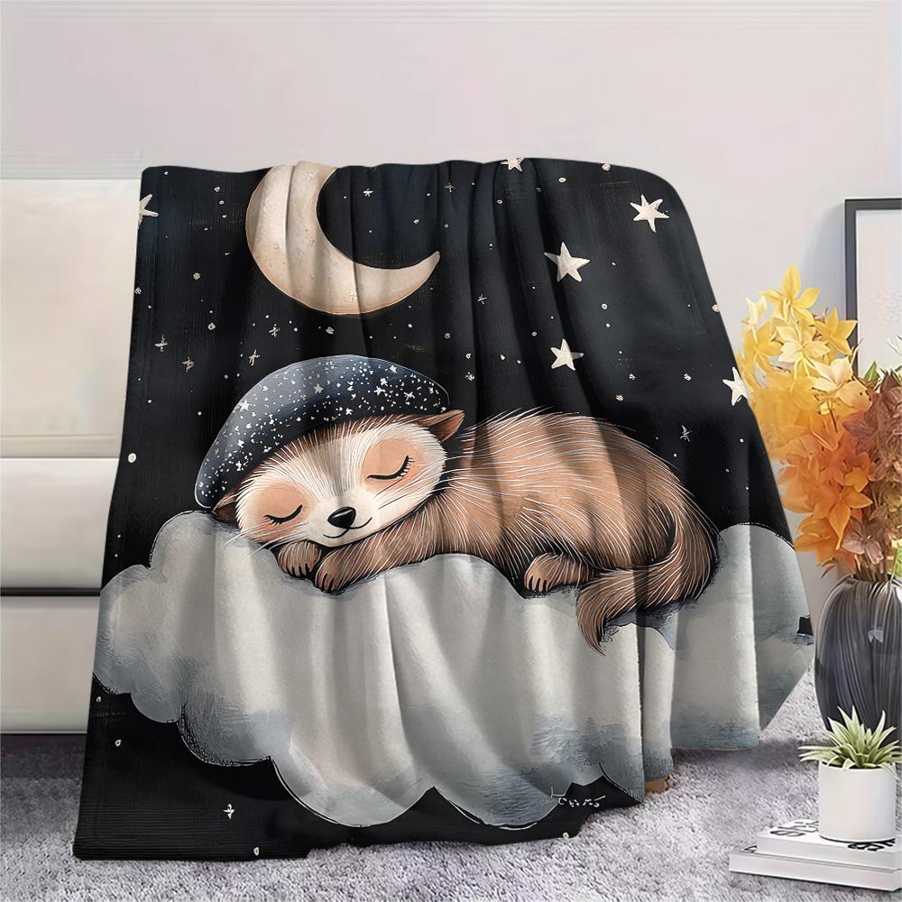 Animals in Dreams Print Flannel Blanket, High quality Comfortable for All Seasons, Home Decor, Warmth and Comfort, Perfect for Christmas Gifts