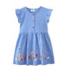 Jump Children's Wear: 2026 New Summer Girls' Embroidered Princess Dresses - Short-Sleeve, Open-Chest Design