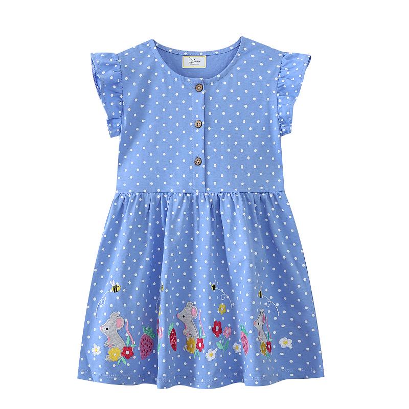 Jump Children s Wear: 2026 New Summer Girls Embroidered Princess Dresses - Short-Sleeve, Open-Chest Design 3T: 90-100cm