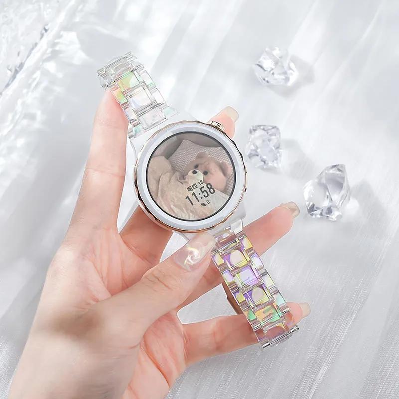 Women Bracelet for Samsung Galaxy Watch 7 6 5 4 40/44mm 5Pro 45mm Clear Laser Band for Huawei Watch GT2-3 42mm/Amazfit GTS 2-3-4