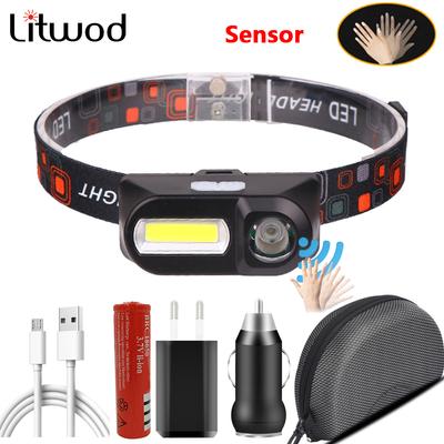 Sensor Scheinwerfer Angeln Scheinwerfer Taschenlampe Outdoor 18650 Batterie Led-lampen Q5 Lithium-Ionen Camping Radfahren Tragbare Mini