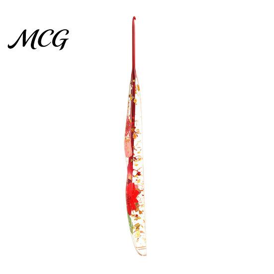 Artistic Crochet Hook Resin for Beginners, Crocheting Lovers, 2.0mm-8.0mm Ergonomic Gift Set with Long Floral Handle Blankets, Dolls, Shawls,