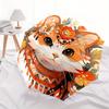 1pc Orange Cat Creative Design Durable Cartoon Folding Umbrella, Portable 3-Fold Compact Umbrella for Men and Women, Suitable for Travel or