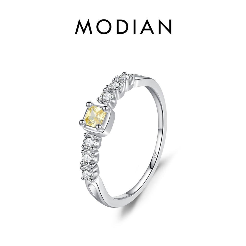 925 Sterling Silver Elegant Sweet Sugar Finger Rings For Women Yellow Clear Dazzling Cubic Zirconia Rings Fine Jewelry
